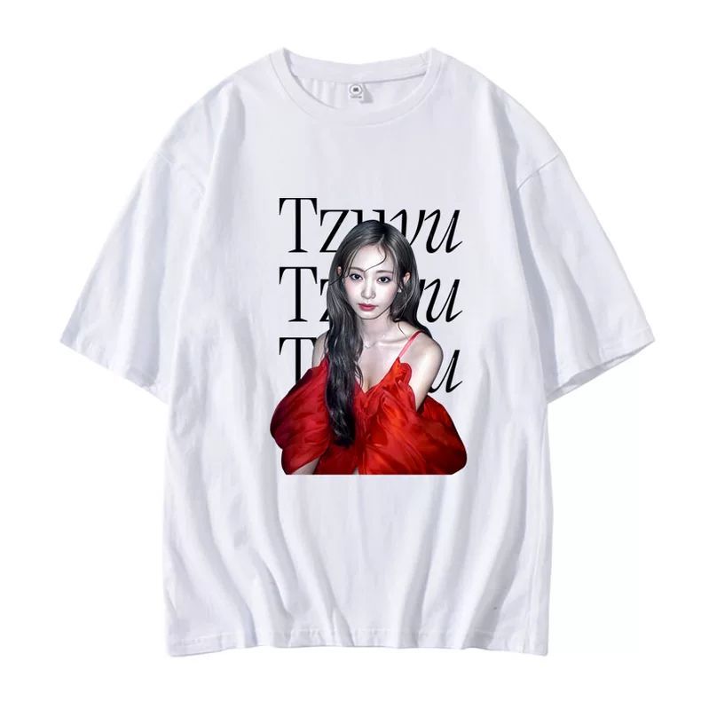 TZUYU (TWICE) 100% COTTON SHIRT (white and black)