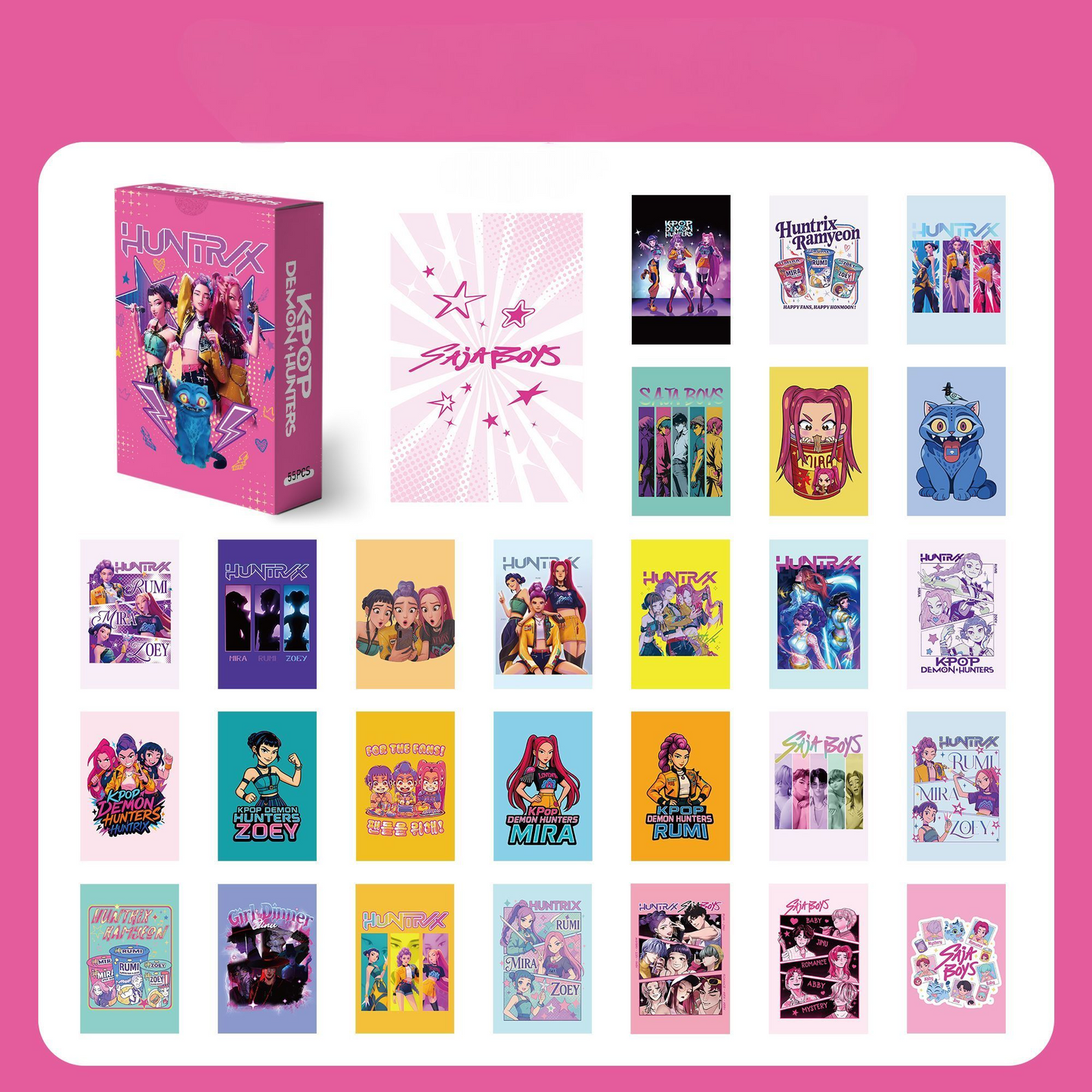 KPOP DEMON HUNTERS HUNTR/X SAJA BOYS PHOTOCARDS 55 PCS