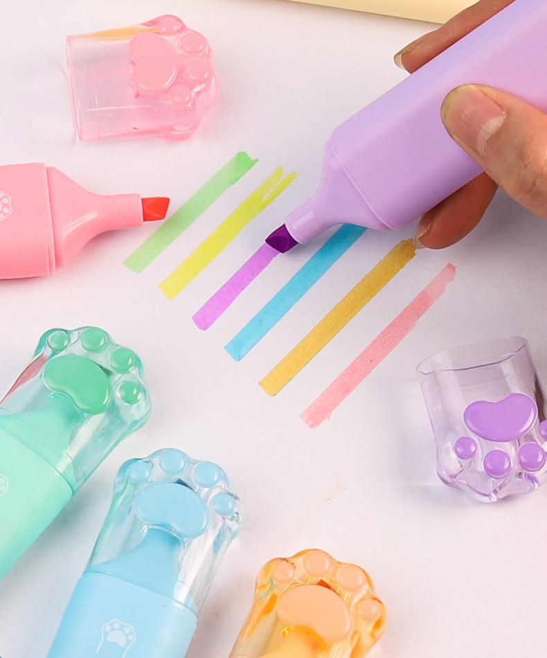 6 COLOR HIGHLIGHTER BRUSHES SET