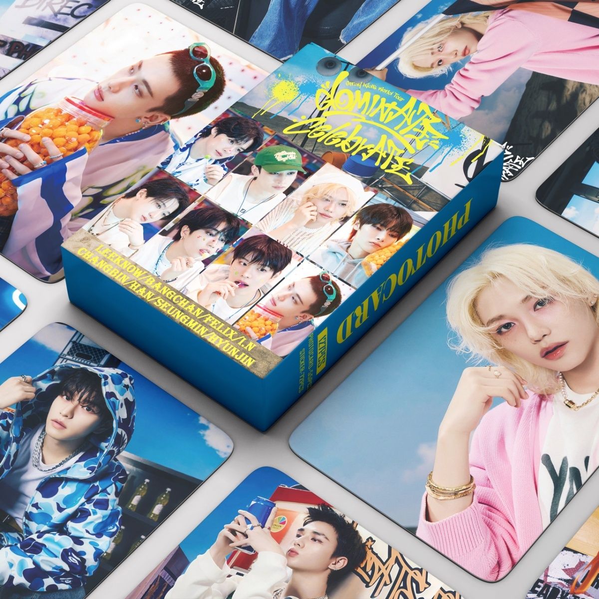 STRAY KIDS MERCH PHOTOCARDS 127 PCS DominATE CelebraATE (55 CARDS + 72 STICKERS)