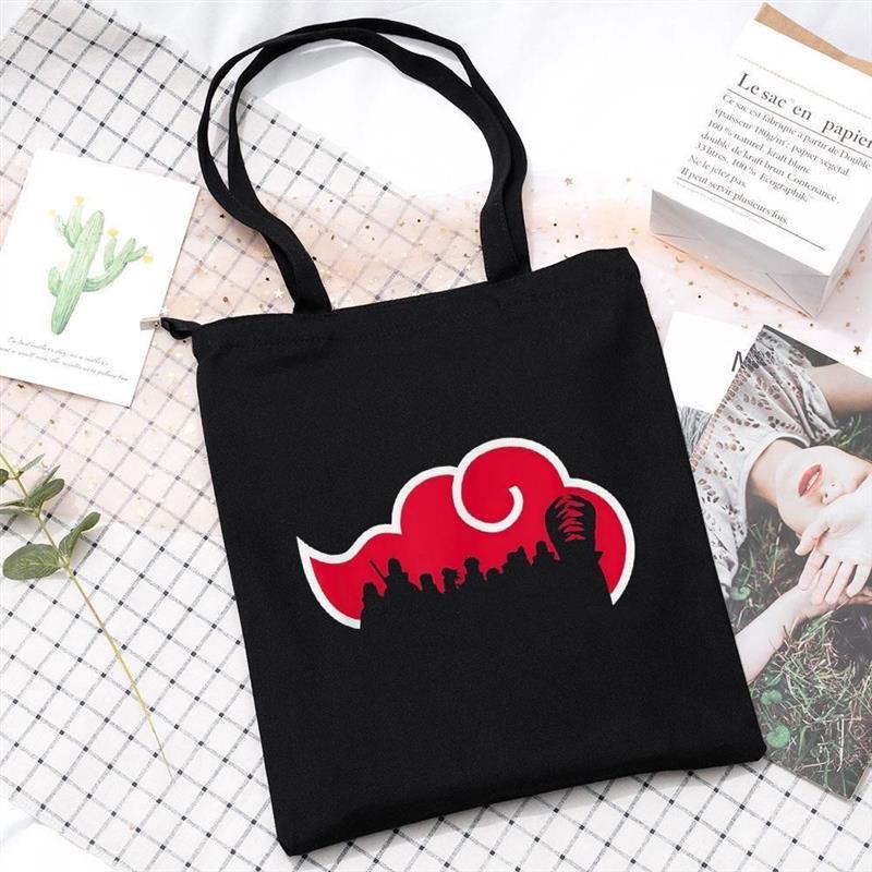 NARUTO ANIME ZIPPERED BAG (black and white)