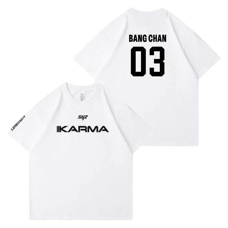 STRAY KIDS KARMA T SHIRTS 100% COTTON (WHITE COLOR)