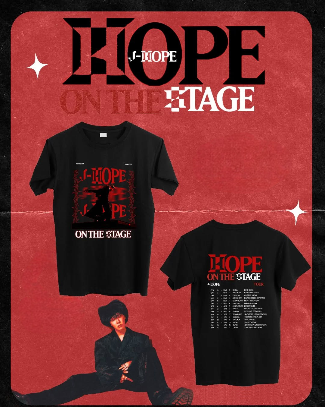 JHOPE HOPE ON THE STAGE TOUR T-SHIRTS 100% COTTON