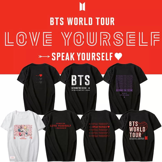 BTS WORLD TOUR L.Y SPEAK YOURSELF T-SHIRTS 100% COTTON