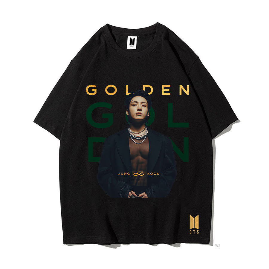 JUNGKOOK GOLDEN MERCH  T SHIRT 100% COTTON